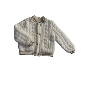 Baby MAX STUDIO kids White Quilted Jacket 12 Months with Gold Stripes
